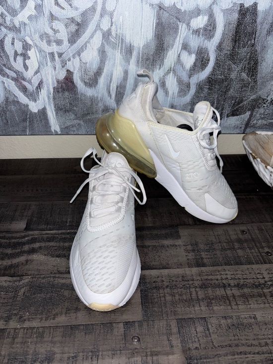 Nike Other - Nike Air Max 270 Triple White Metallic Silver Size 6Y